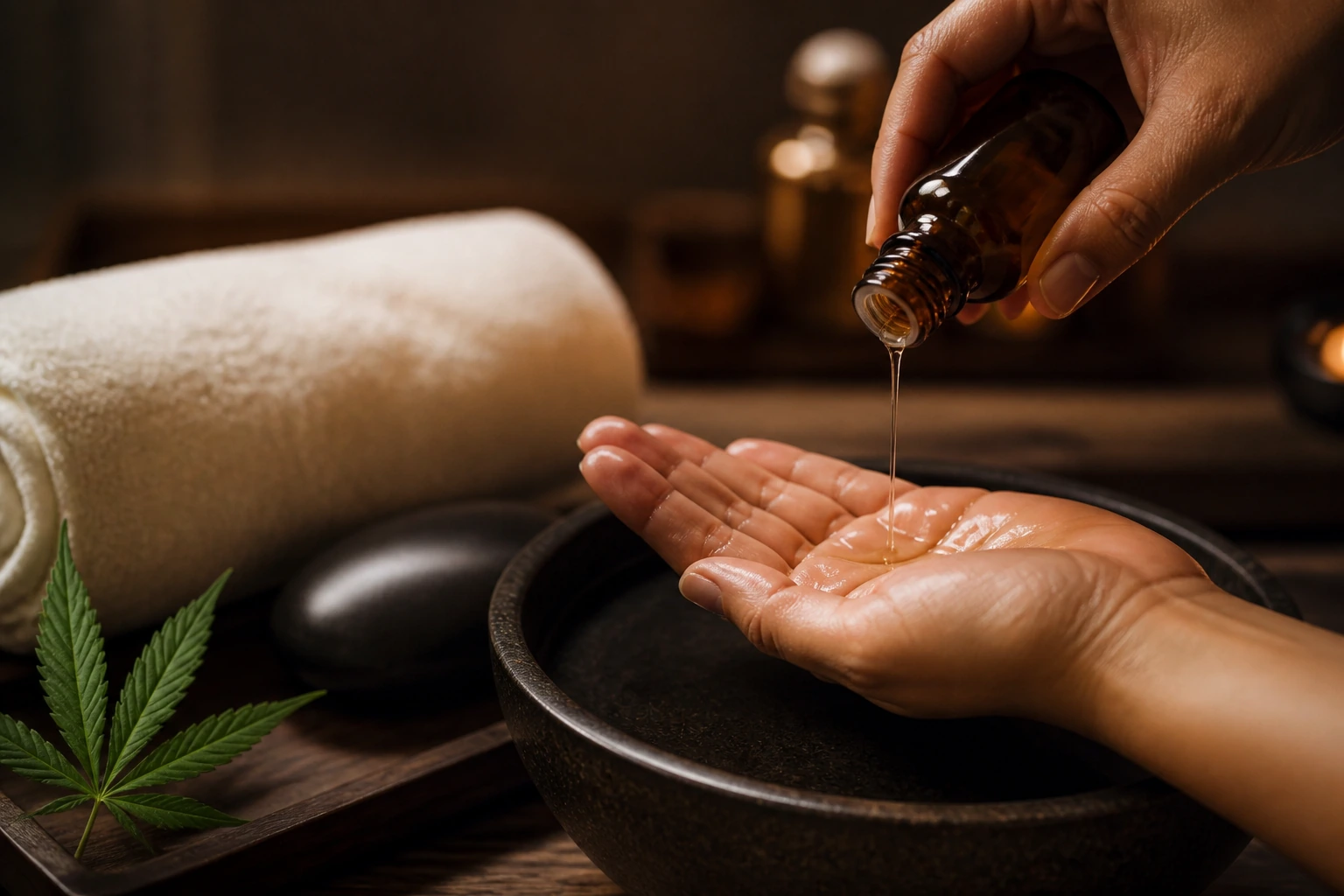 Botanical massage oil and spa ingredients