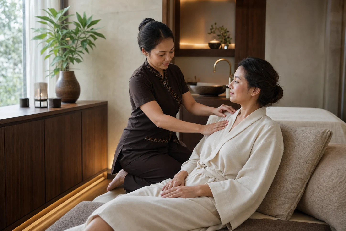 Private consultation setting illustrating the continuity from pregnancy to postpartum care