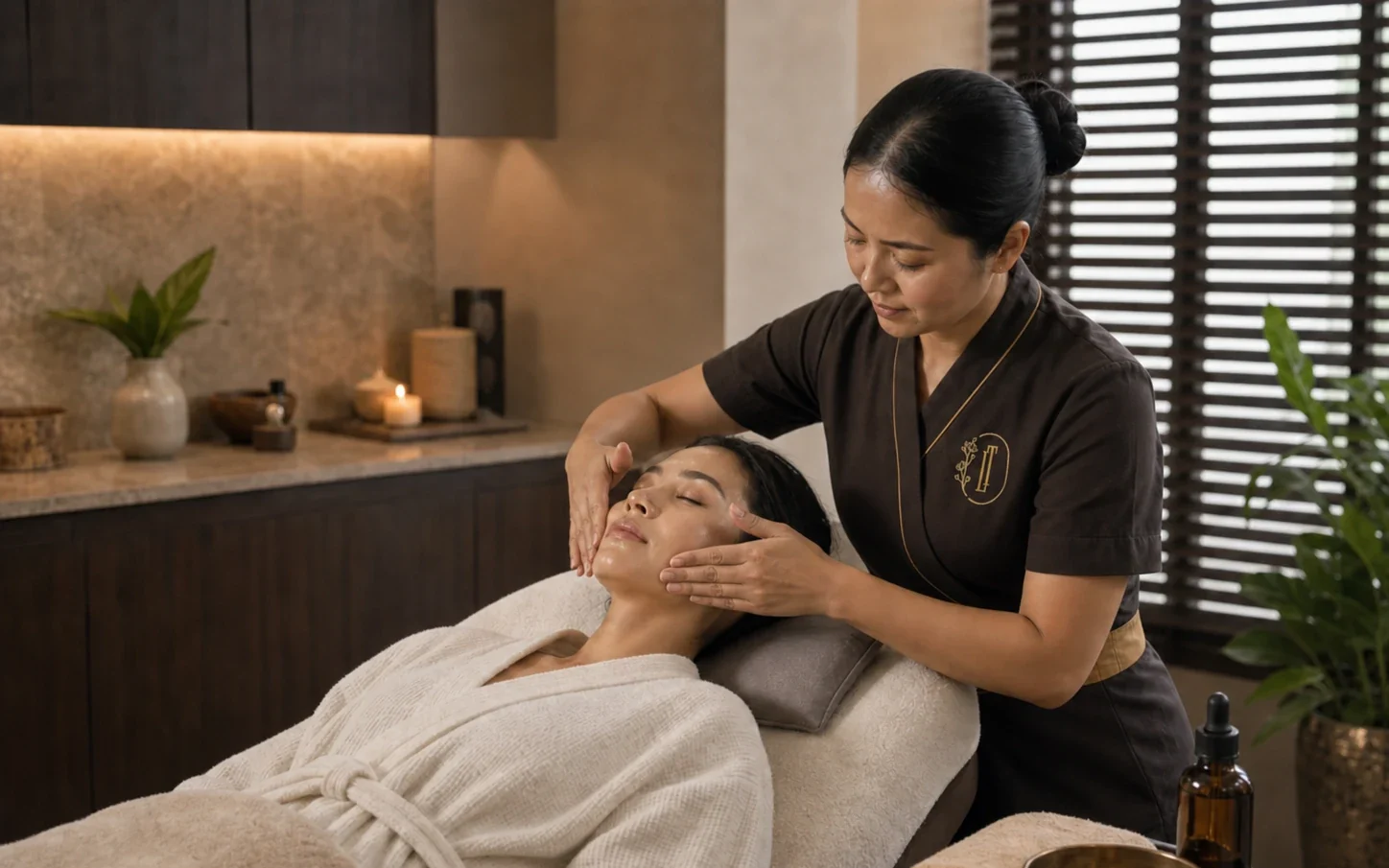 Professional Intensive Aesop Facial illustrating the facial stage of the retreat