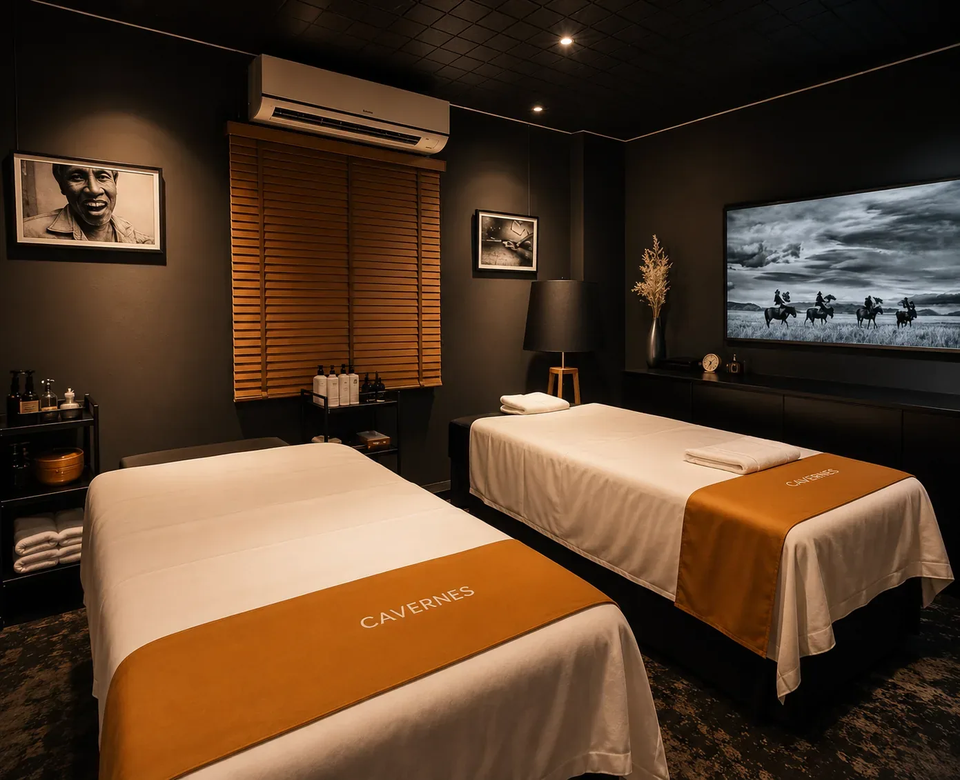 Private therapeutic massage room at CAVERNES Bangkok